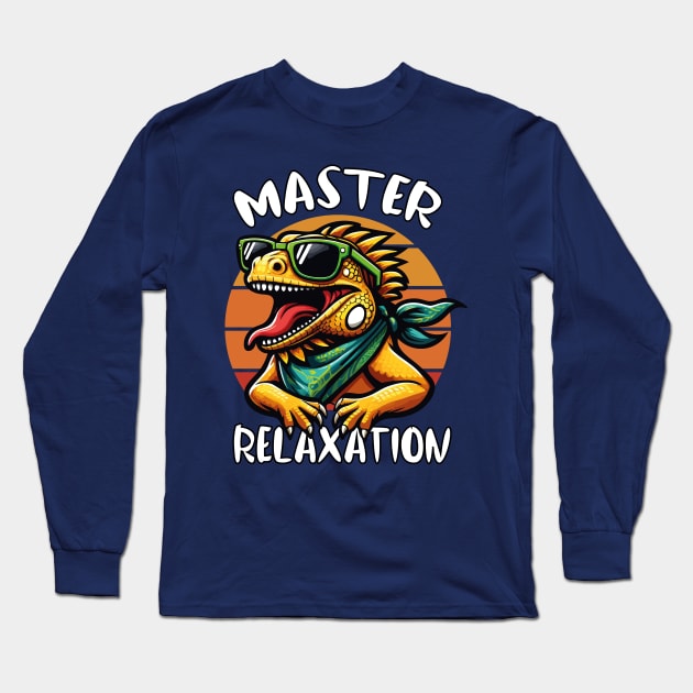 Master of Relaxation: The Ultimate Iguana T-Shirt Long Sleeve T-Shirt by chems eddine